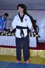 Tiger Shroff receives black belt in Khar, Mumbai on 30th July 2014